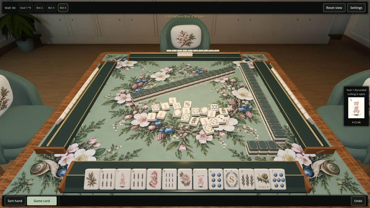 The view from your seat during a hand.